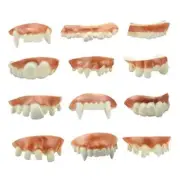 Marrywindix 12 Pieces Gnarly Teeth Gag Teeth Ugly Fake Teeth Vampire Denture