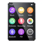 Touch Screen Bluetooth 5.0 MP3/MP4 Player HiFi Lossless Sound FM Radio Recorder