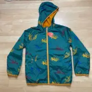 WONDER NATION boy's water resistant green dinosaur hooded jacket size 10-12 NWT