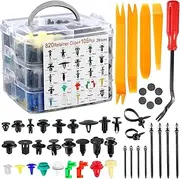 925Pcs Car Retainer Clips Auto Fasteners Rivets, 23 Types Universal Car Retainer Nylon Car Body Door Trim Panel Bumper Fender Clip Push Pins with Cable Ties and Trim Remover Tool