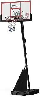Everfit Basketball Hoop Stand System Height Adjustable Steel Rim Backboard, Indoor Outdoor Adults Youth Ball Goal Game, 3.05m Portable with Wheels Base Pro Stadium Court Red