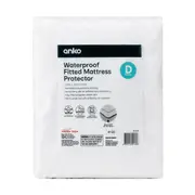 Waterproof Fitted Mattress Protector - Double Bed, White