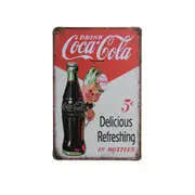 3x Metal Tin Sign Vintage Coca Cola Placemat Delicious Refreshing 200x300 Drink