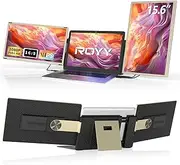 ROYY Laptop Screen Extender Portable Monitor - 14" FHD 1080P IPS Triple Extra Screen with HDMI USB-C Port Compatible with Windows Mac Chrome Plug n Play Travel Work Fits 13-17" Laptops