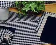 Heritage House Check Black Table Runner