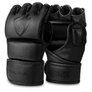 Liberlupus MMA Gloves for Men & Women, Martial Arts Bag Gloves, S-M Black