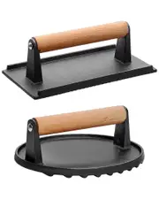 Fresh Fab Finds 2pc Cast Iron Grill Press Pre-Seasoned Steak Weights