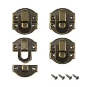 Bin Latch, Retro Style Decorative Hasp Jewelry cases Catch w Screws 4 pcs