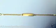 Real 10K Yellow Gold 5.4mm 5" Inch Cuban link Chain Child Kid Baby ID Bracelet