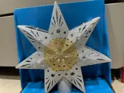 Holiday Style Christmas Tree Topper Star Gold LED Rustic woodland 6 hours on