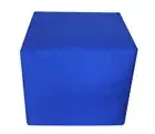 Blue Pouf Ottoman 20X20X20" Square Footstool Cover Seating Ottoman Covers