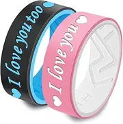 [LWJYX] I Love You Silicone Couple Ring,Rubber Engagement Wedding Bands,Anniversary Promise Lover Ring,8mm Wide 2mm Thick
