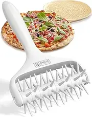 Orblue Pizza Dough Docker Pastry Roller with Spikes, Pizza Docking Tool for Home & Commercial Kitchen - Pizza Making Accessories That Prevent Dough from Blistering Light Gray