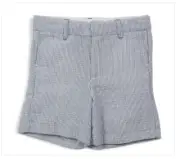 Egg by Susan Lazar Boys Alan Shorts Blue Seersucker Stripe Pockets Adjustable