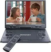 14.9" Portable DVD Player with 12.5" Large HD Swivel Screen,Exclusive Button Design,Car Headrest Mount Provided,High Volume Speaker,Support CD/DVD/SD Card/USB,Region Free