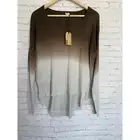 UNIQ Brown and Grey Ombre Side Slit Lightweight Sweater size Large NWT