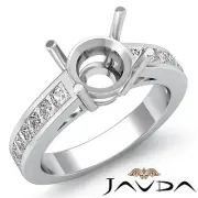 Natural Diamond Engagament Promise women's Ring Platinum Round Semi Mount 0.5Ct