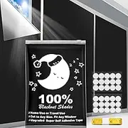 SUSNID Portable Blackout Curtains, Shades, 100% Blinds for Any Window with 30 Pair Hook & Loop Tabs Stick-on, Temporary Baby/Travelers/Bedroom(40'' x 57'')
