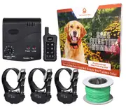3 Dog electric fence system remote training collar hidden waterproof wireless