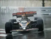 Stefan Bellof drives the Team Tyrrell-Ford 012 in the rain during - Old Photo
