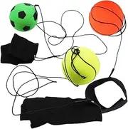 3Pcs Wristband Rubber Wrist Balls for Bouncy Sports Balls with Elastic String for Outdoor Play Exercise Family Activities Soccer Basketball