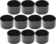 Set of 10 Seto Kuro, Tubular Rice Bowl (Large) [4.6 x 3.3 inches (117 x 85 mm)] | Hitsu, Rice Stand
