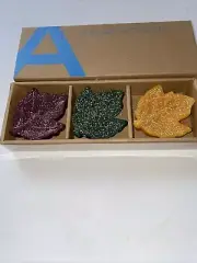 Avon Set of 3 Frosted Leaf Candles New In Box A Nice Gift