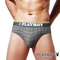 在飛比找PChome24h購物優惠-【PLAYBOY】網路獨賣 韓系輕時尚條紋 三角褲(麻灰)