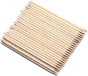 Borogo 100 Pcs Orange Wood Nail Sticks Double Sided Multi Functional Cuticle Pusher Remover Manicure Pedicure Tool for Manicure Pedicure