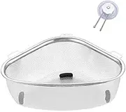Triangular Sink Drain Basket - Stainless Steel Garbage Residue Filter Leaking Mesh, Organize Sponges, Collect Food Scraps, Multi-Purpose Washing, Dishwasher Safe, Small Corner