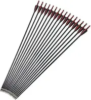 30” Fiberglass Arrow Archery Target Arrows Shooting Fun Game Arrows for Compound Recurve Bows Outdoor Hunting Shooting Target Practice (12 Pcs)