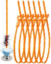25 Inch Sink Snake Drain Clog Remover Tool,6 Pack Drain Cleaner Hair Clog Rem...
