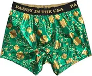 [Mad Engine] Men's St. Patrick's Day Irish Clover Flag Boxers