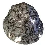Hydro Dipped Hard Hat MSA Full Brim Navy Grey Insanity Skulls