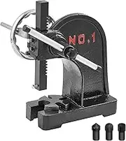 VEVOR Arbor Press, 1 Ton Manual Arbor Press with Handwheel, 15cm Maximum Height, Cast Iron Heavy-duty Manual Desktop Arbor Press, Precision Hand Press for Stamping, Bending, Stretching, Forming
