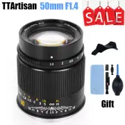 TTArtisan 50mm F1.4 Full Frame MF Lens for Sony E Nikon Z for Canon Leica L