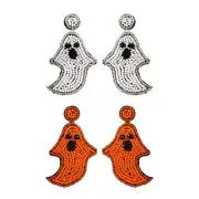 Statement Seed Bead Dangle Earrings Vintage Handmade Beaded Tassel Earring