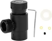 ANKROYU CO2 Refill Adapter Valve Aluminum Alloy Soda Cylinder Connector with CGA320 Thread for Carbon Dioxide Gas Refilling in Soda Machines Black