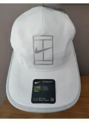 Nike Court Aerobill Tennis Cap White Aluminum Silver 864105-101 New with Tags