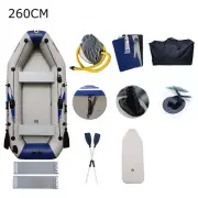 260CM 3 Persons Safe Inflatable Boat Waterproof Sports Fishing Dinghy Raft Set