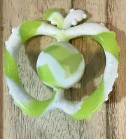 Silicone Apple Teether for Baby - Green & White - A0003