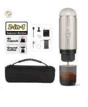 2 in 1 Capsule Powder Travel Coffee Maker Electric Portable Espresso Coffee Mach