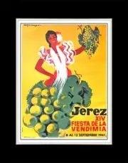 1961 Jerez 14th Grape Harvest Festival - Matted for 11x14 Frame