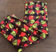 Dr Seuss The Grinch Mens Red Pajama Pants Sz L NWT Plaid Plush Stars