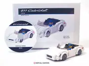 White 911 Cabriolet Sports Car Custom Set made with LEGO® bricks City Town