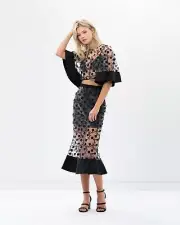 Alice McCall A Little Soul Skirt In Sheer Black Size 6