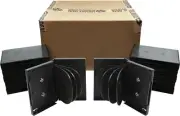 (60) DV12R33BKWT Black 12 Disc Empty Replacement 33MM DVD Media Storage Box Case