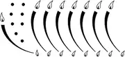 HALLMERS 8 Flame Hob Gradient Dial Marker Clockwise Quarter Turn Decal Control Panel Labels (Black Print Clear Adhesive) Replacement Oven Sticker Sticker Electric Cooktop Gas Induction Burner Knob