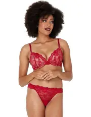 [Pleasure State] My Fit Lace Graduated Push up Plunge Bra in Jester Red
