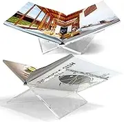 Acrylic Book Stand | Book Display Stand | Large | Angled | Book Holder | Bible Stand | Cookbook Stand | Recipe Holder | Sturdy | Modern Clear Acrylic | for Reading & Displaying Your Favorite Book